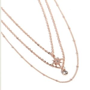 Paparazzi Rose Gold Star Charm Necklace Trendy Twinkle Star Layered Jewelry